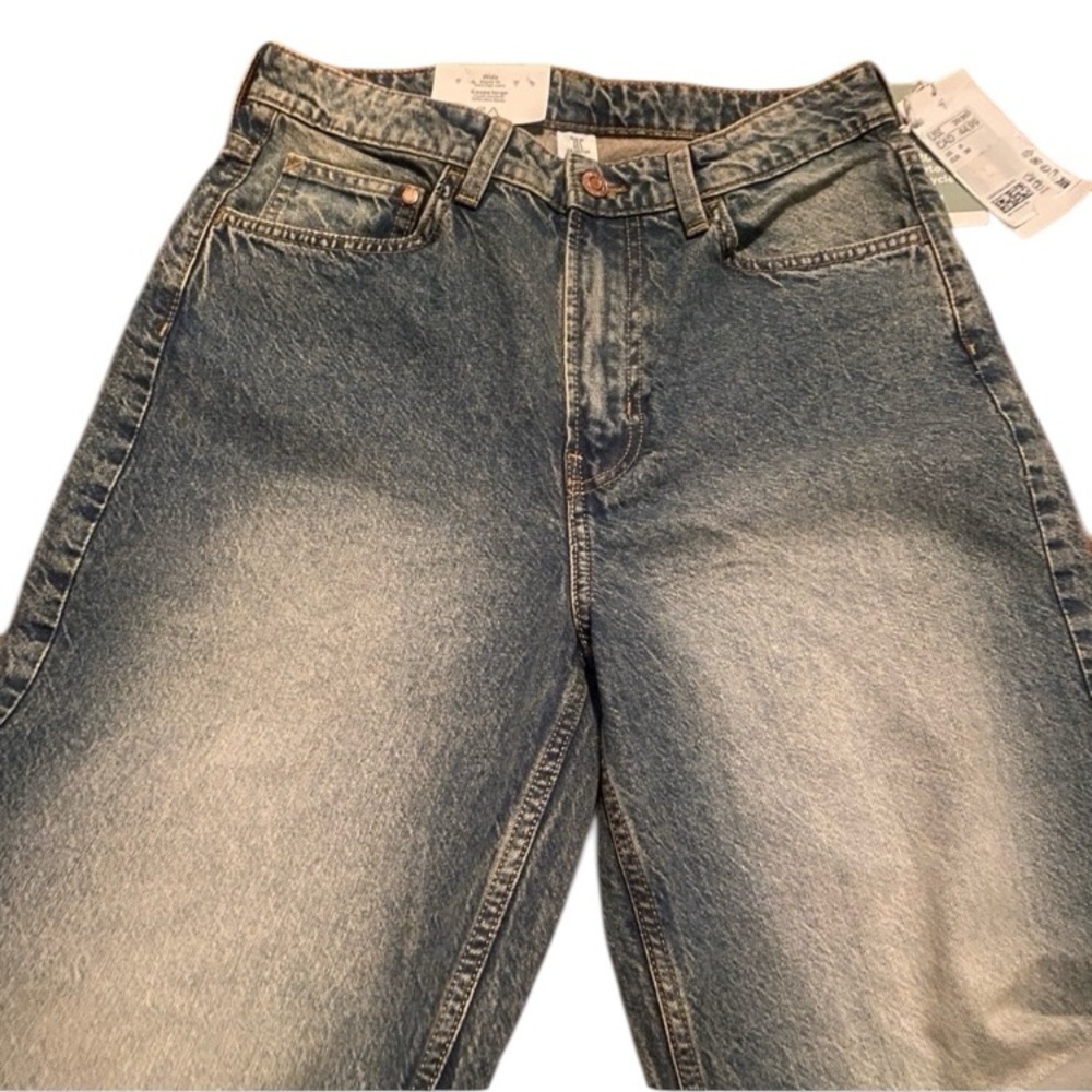 &Denim Women’s Wide Leg High Waist Blue Jeans New Size 6